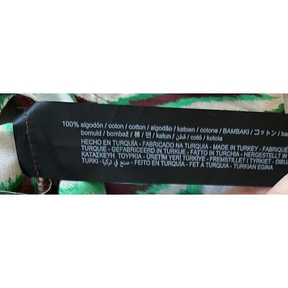 NWT Zara The Selena Blouse Printed Collared V-Neckline Tie Front Long Sleeve Top - Picture 13 of 13